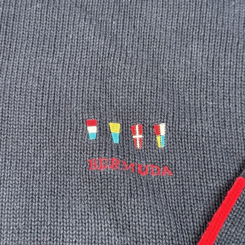 Vintage Bermuda Yachting‎ Colorblock Cotton Sweater XL Nautical Preppy